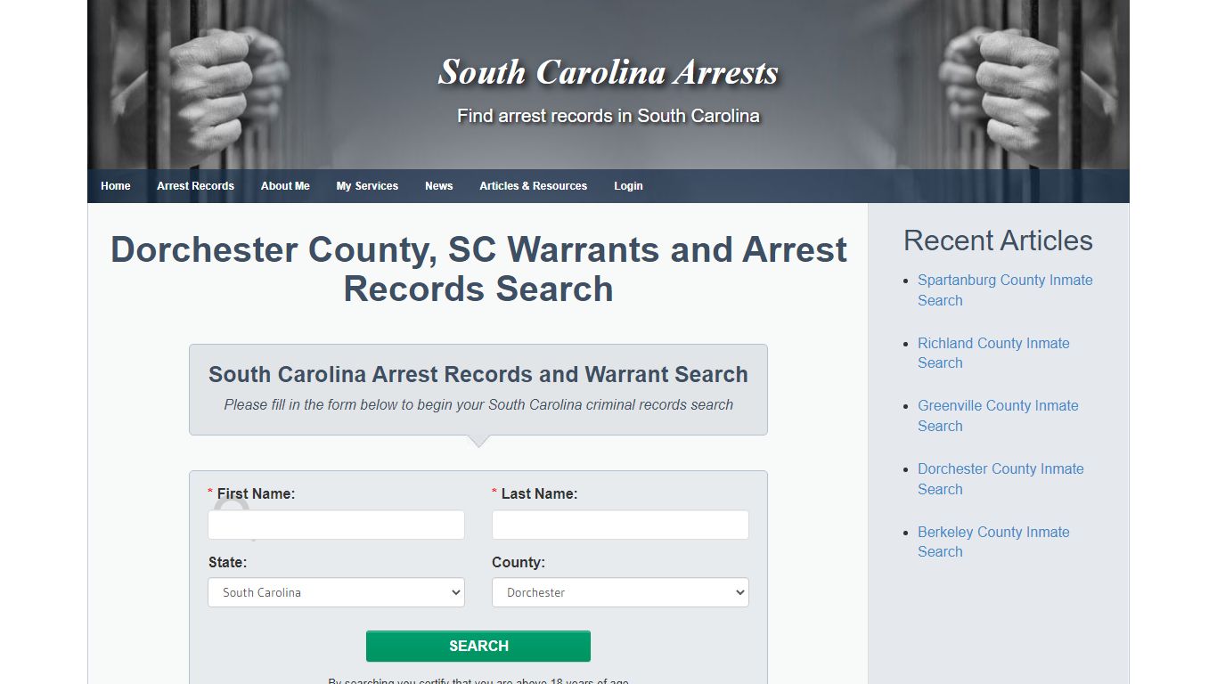 Dorchester County, SC Warrants and Arrest Records Search